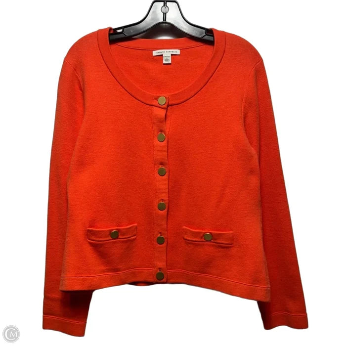 Sweater Cardigan By Banana Republic In Orange, Size: Lp