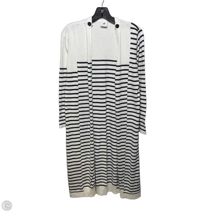 Sweater Cardigan By Cabi In Striped Pattern, Size: S