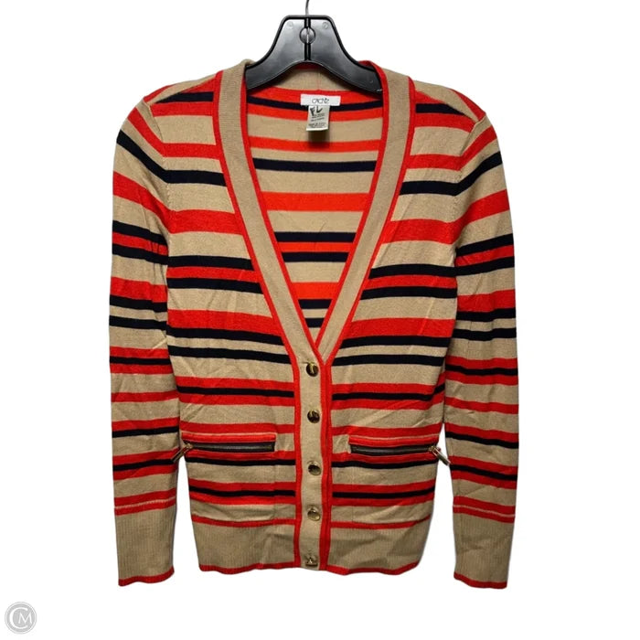 Sweater Cardigan By Cache In Striped Pattern, Size: XS