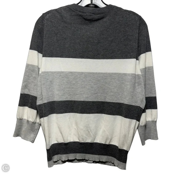 Sweater Cardigan By Cyrus In Striped Pattern, Size: L