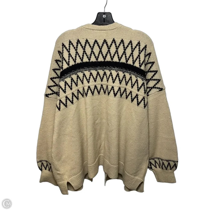 Sweater Cardigan By Lane Bryant In Black & Tan, Size: 26/28