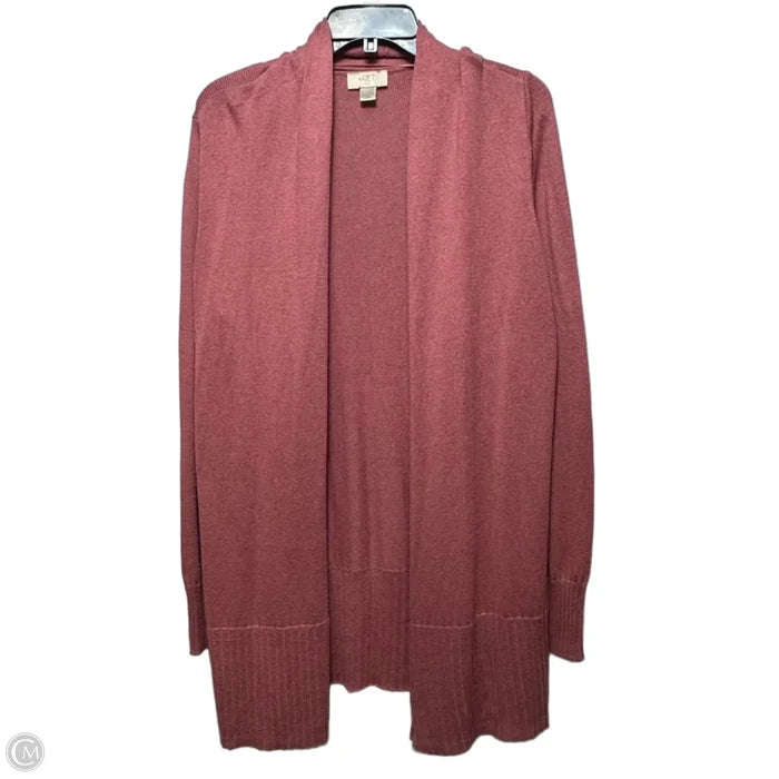 Sweater Cardigan By Loft In Pink, Size: Lp