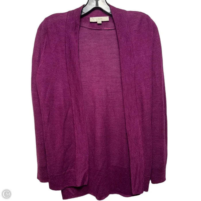 Sweater Cardigan By Loft In Purple, Size: Xs