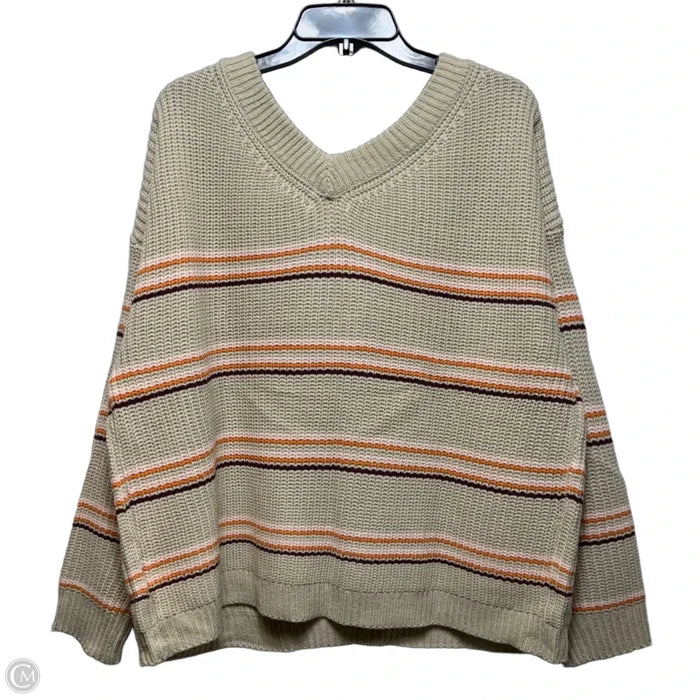 Sweater Cardigan By Maurices In Striped Pattern, Size: Xxl