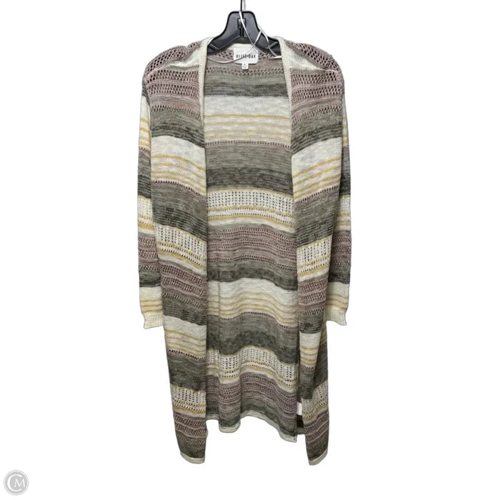 Sweater Cardigan By Olive And Oak In Striped Pattern, Size: M