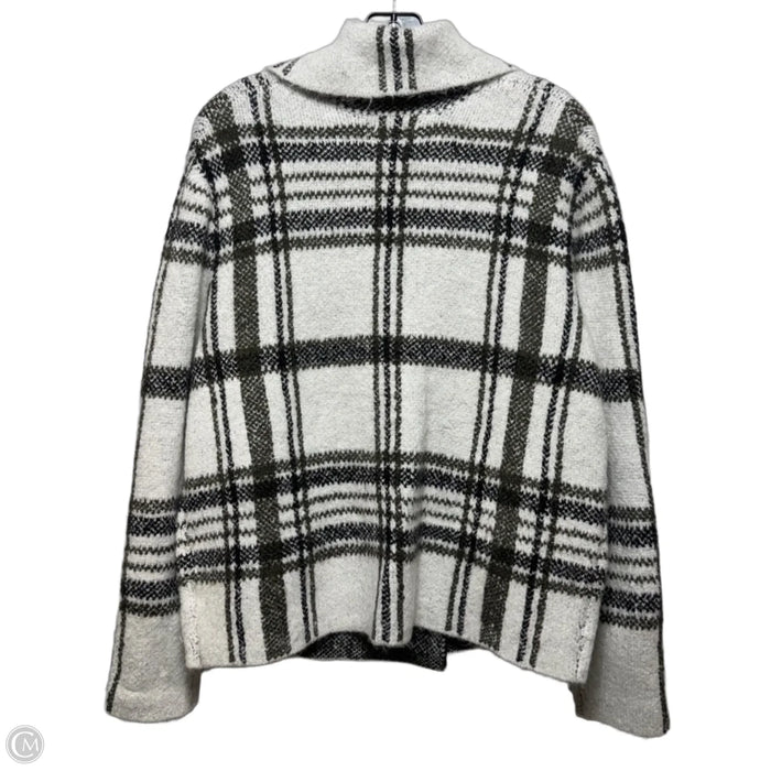 Sweater Cardigan By Rachel Zoe In Plaid Pattern, Size: M