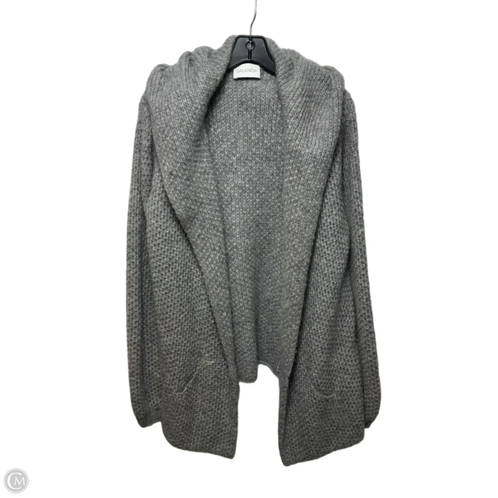 Sweater Cardigan By Salanida In Grey, Size: M/L