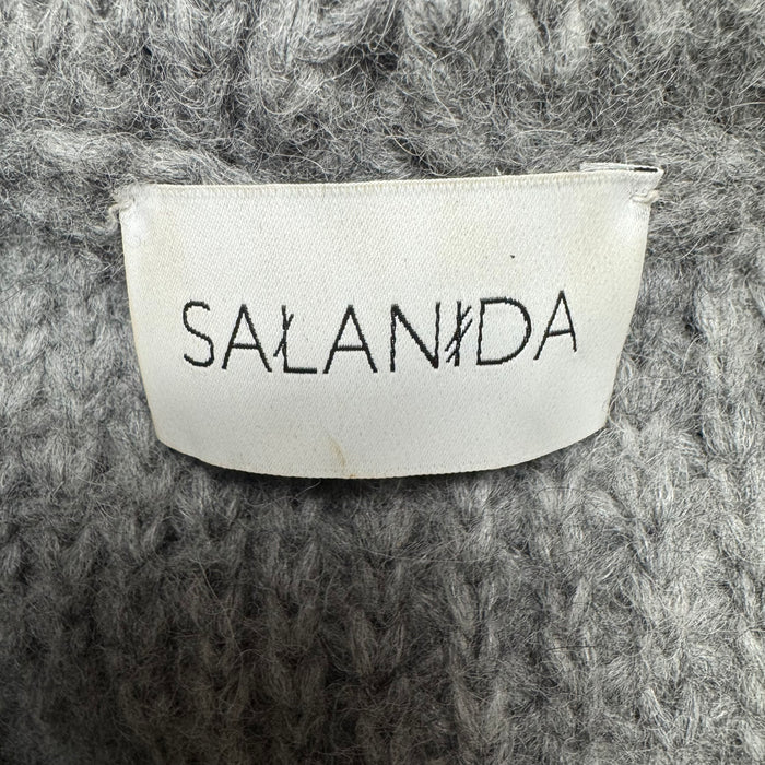 Sweater Cardigan By Salanida In Grey, Size: M/L
