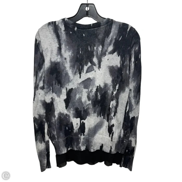 Sweater Cardigan By Simply Vera In Black & Grey, Size: M