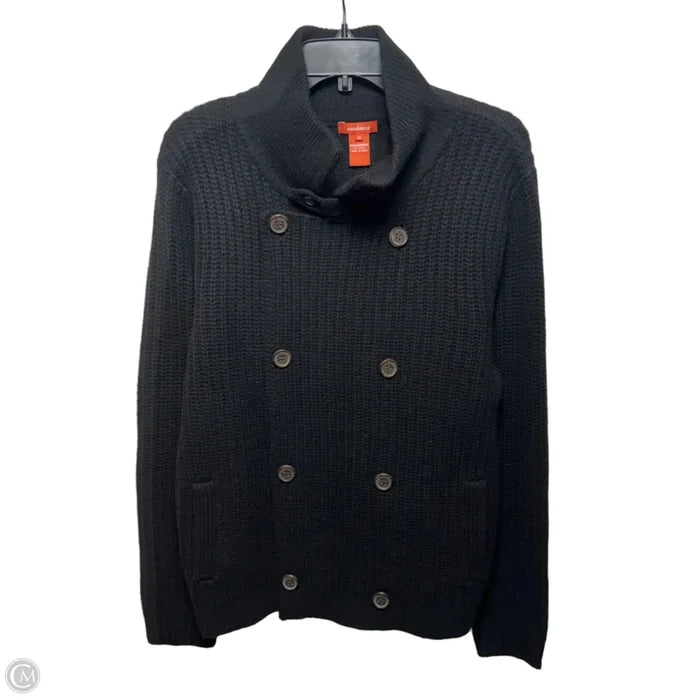 Sweater Cardigan Lambs Wool By Sundance In Black, Size: M