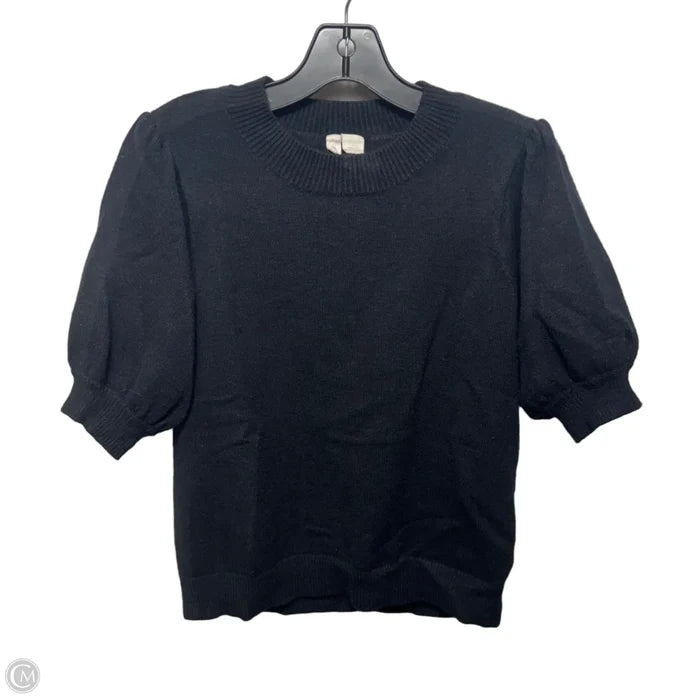 Sweater Short Sleeve By Moth In Black, Size: L