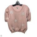Sweater Short Sleeve By Nanette By Nanette Lepore In Pink & White, Size: Xl