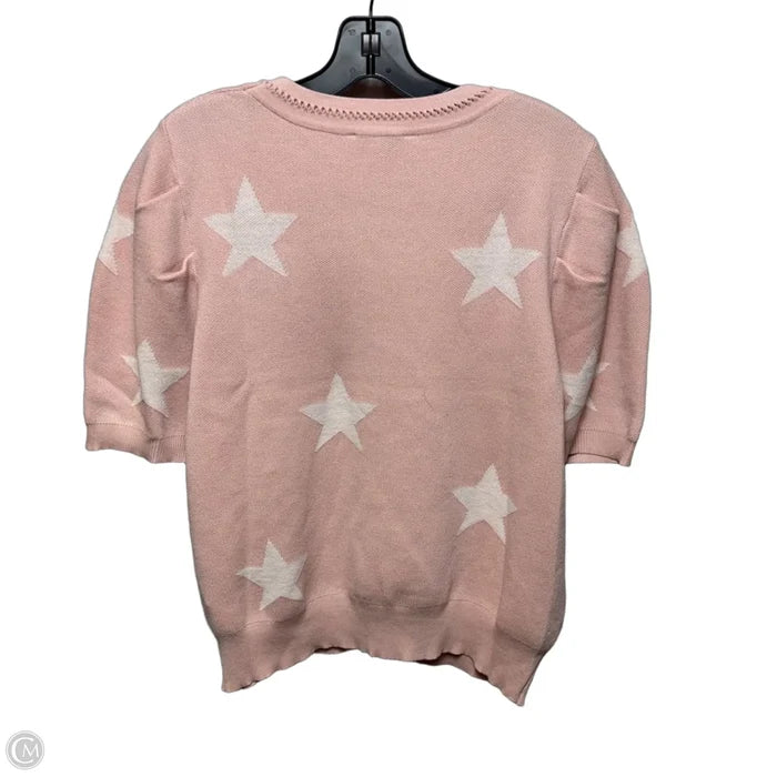 Sweater Short Sleeve By Nanette By Nanette Lepore In Pink & White, Size: Xl