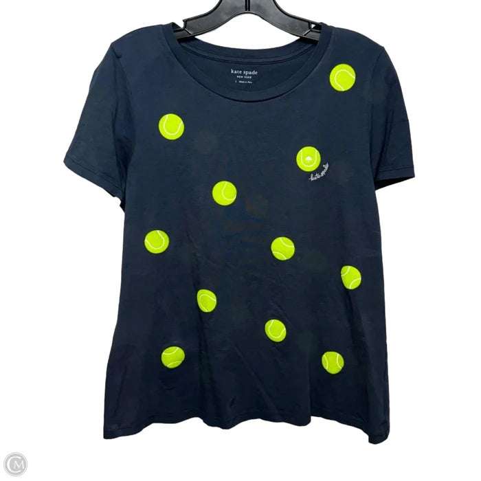Tennis Ball T-Shirt Designer By Kate Spade In Navy, Size: L