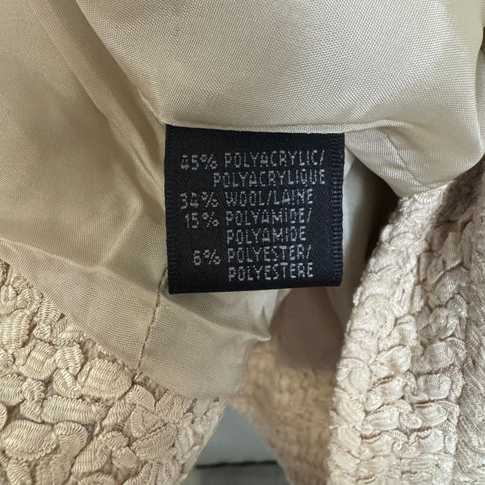 Textured One Button Blazer Designer By Lafayette 148 In Cream, Size: 8