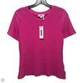 Textured Top Short Sleeve By Dkny In Pink, Size: S