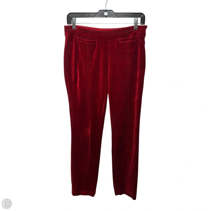 The Essential Slim Pants Velvet By Anthropologie In Red, Size: 2