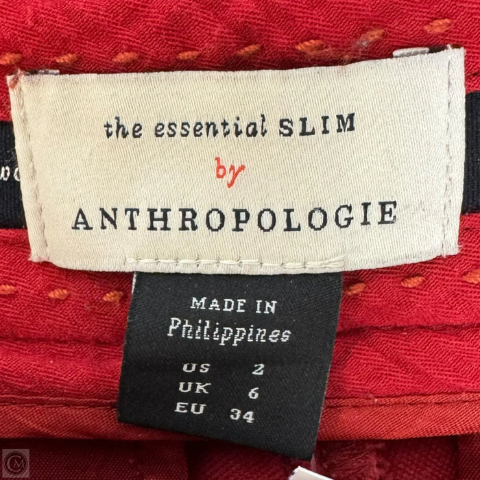The Essential Slim Pants Velvet By Anthropologie In Red, Size: 2