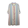 The Silky Luxe Short Effortless Shirtdress Cover-Up By Summersalt In Striped Pattern, Size: 2X