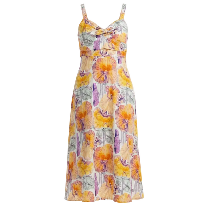 Tie-Front Midi Dress By Cecilia Pettersson X Anthropologie In Floral Print, Size: 12