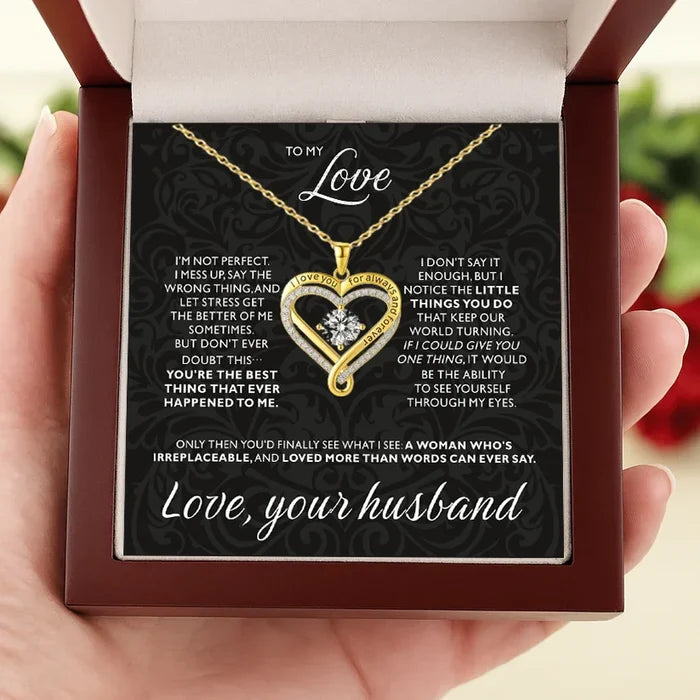 To My Love Forever & Always Heart Necklace