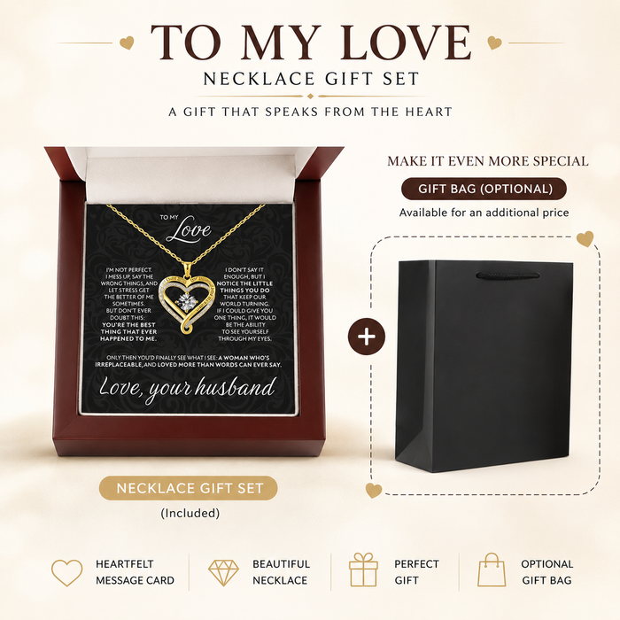 To My Love Forever & Always Heart Necklace