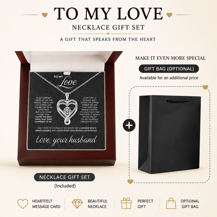 To My Love Forever & Always Heart Necklace
