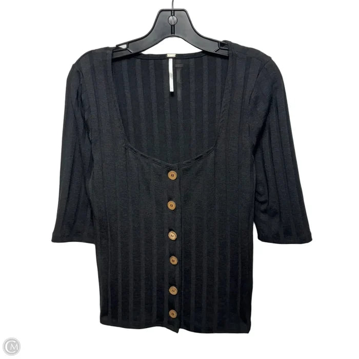 Top 3/4 Sleeve By Free People In Black, Size: L