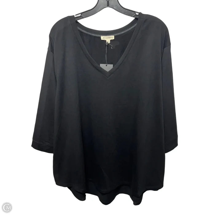 Top 3/4 Sleeve By Jane And Delancey In Black, Size: 3x