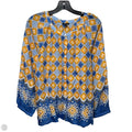 Top Long Sleeve By Ann Taylor In Blue & Gold, Size: L