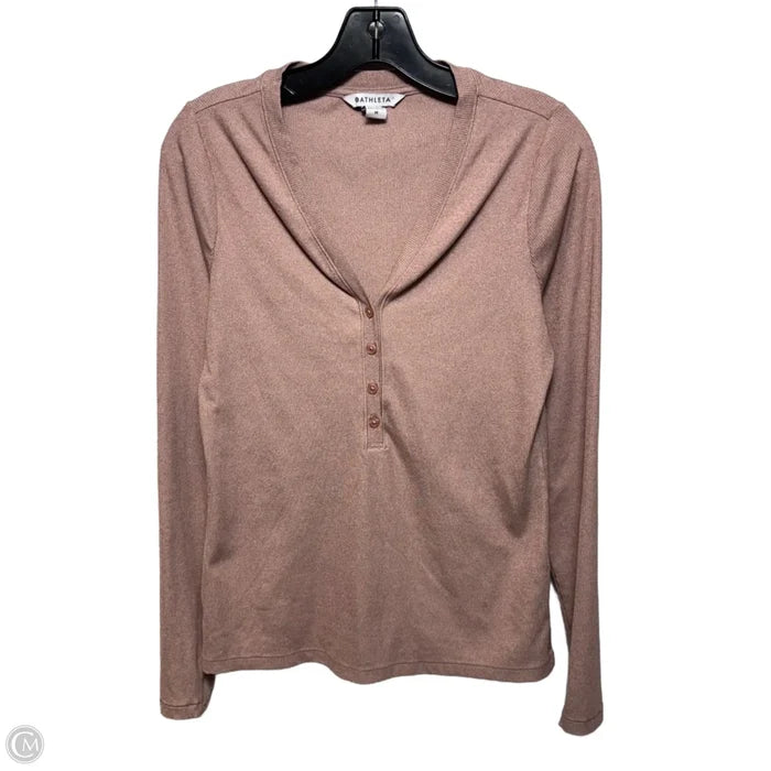 Top Long Sleeve By Athleta In Pink, Size: M