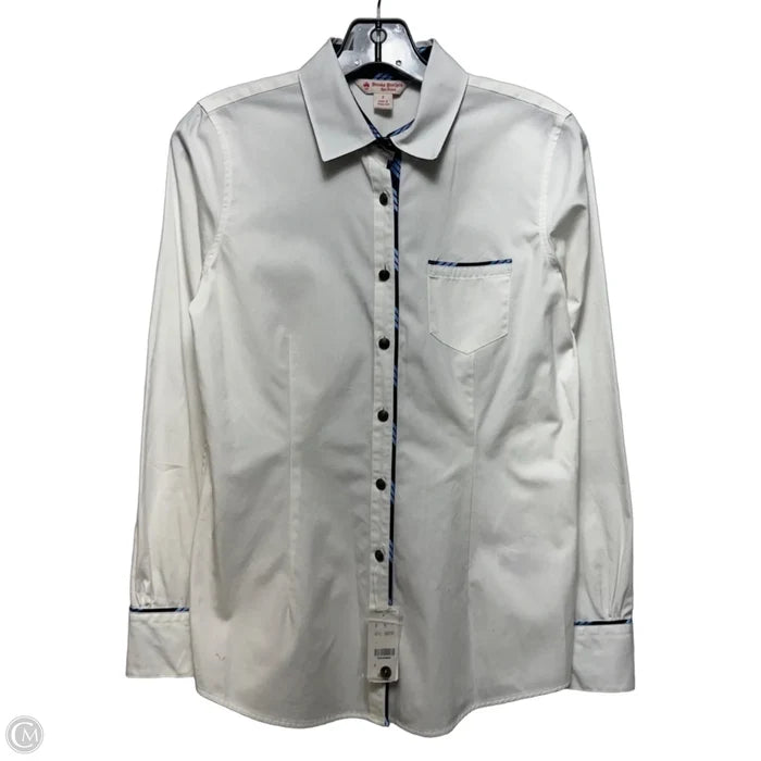 Top Long Sleeve By Brooks Brothers In White, Size: 2
