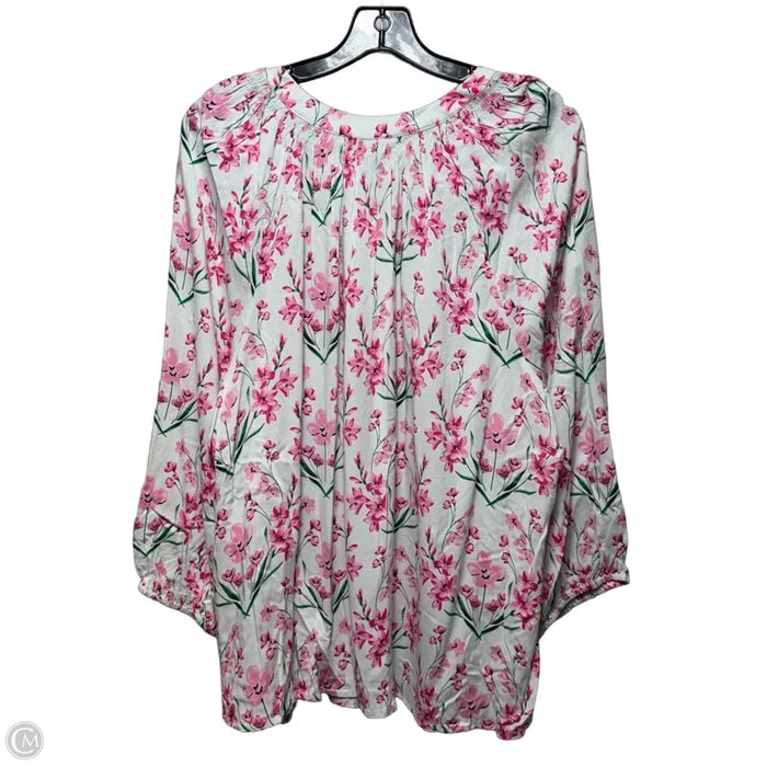 Top Long Sleeve By Crown And Ivy In Floral Print, Size: Xxl