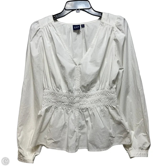Top Long Sleeve By Gap In White, Size: Xs