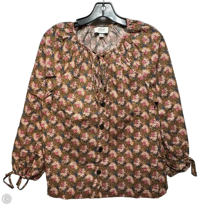 Top Long Sleeve By J. Crew In Floral Print, Size: S