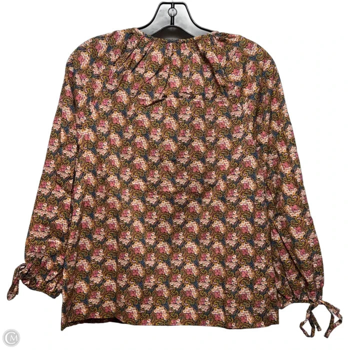 Top Long Sleeve By J. Crew In Floral Print, Size: S