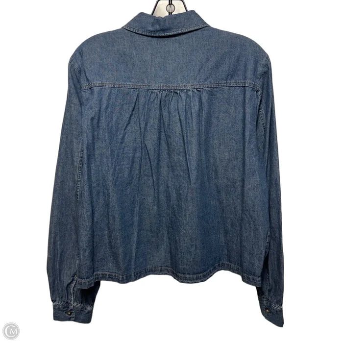 Top Long Sleeve By Jane And Delancey In Blue Denim, Size: M