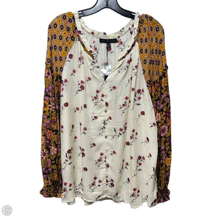 Top Long Sleeve By Jane And Delancey In Floral Print, Size: Xl