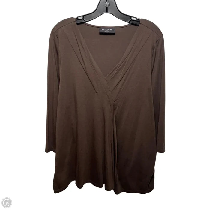 Top Long Sleeve By Lane Bryant In Brown, Size: 18/20