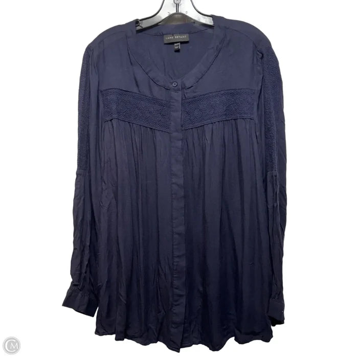 Top Long Sleeve By Lane Bryant In Navy, Size: 18