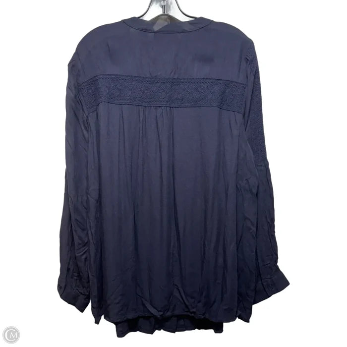Top Long Sleeve By Lane Bryant In Navy, Size: 18