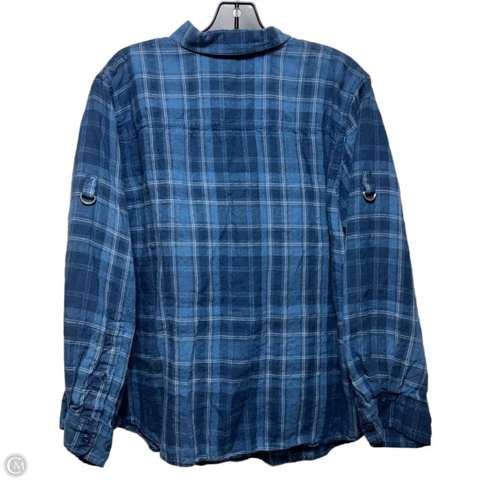 Top Long Sleeve By Lauren By Ralph Lauren In Plaid Pattern, Size: 2x