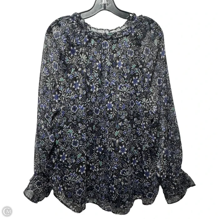 Top Long Sleeve By Loft In Floral Print, Size: Xl