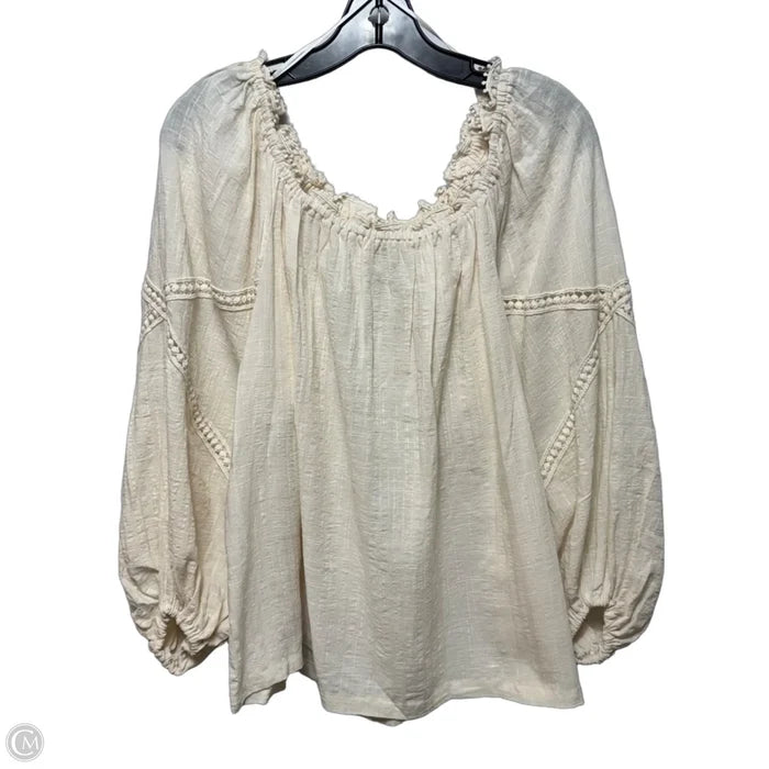 Top Long Sleeve By Max Studio In Cream, Size: Xl