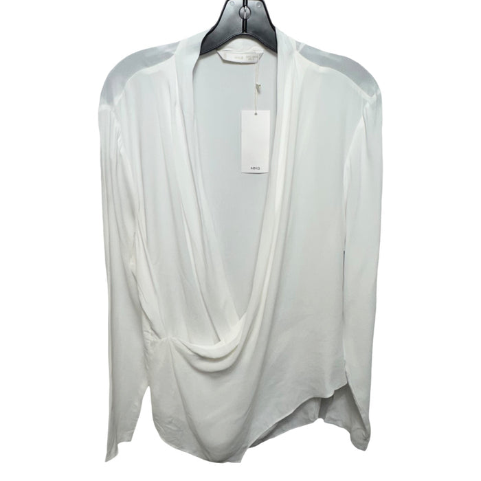Top Long Sleeve By Mng In White, Size: 8