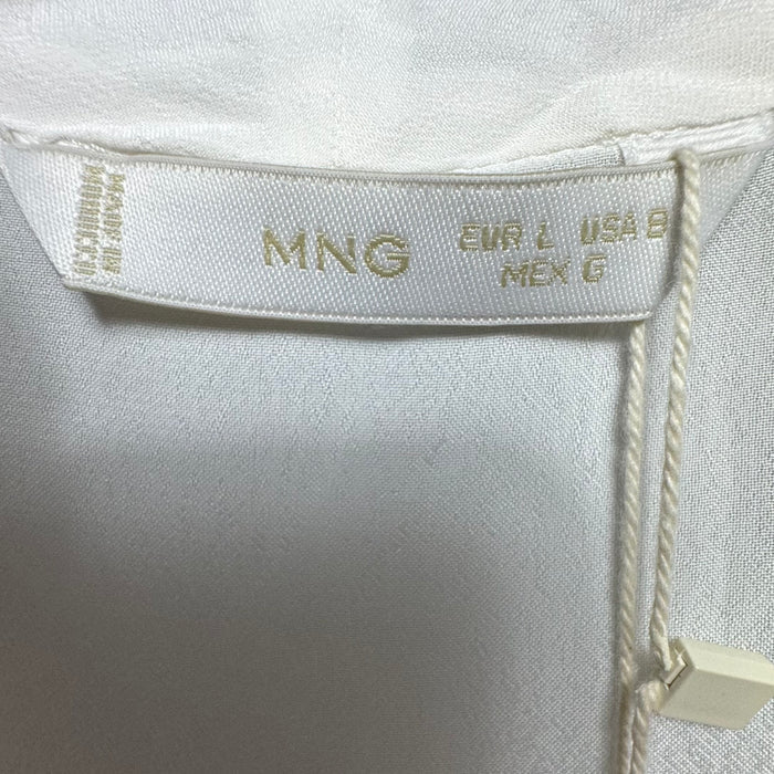 Top Long Sleeve By Mng In White, Size: 8