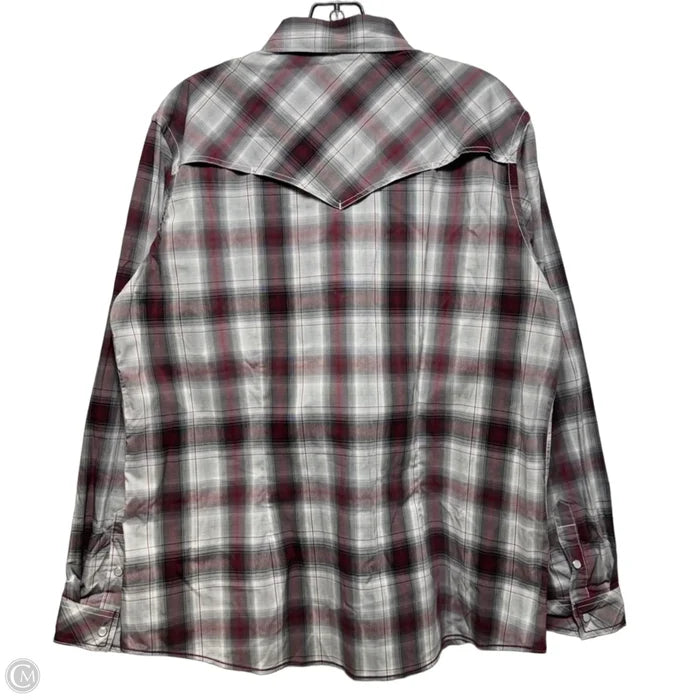 Top Long Sleeve By Panhandle In Plaid Pattern, Size: Xl