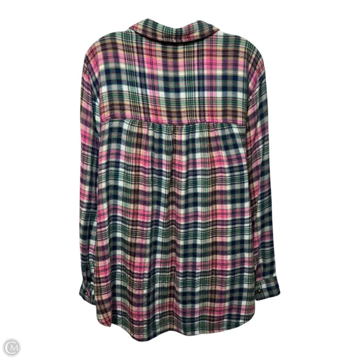 Top Long Sleeve By Pilcro In Plaid Pattern, Size: L