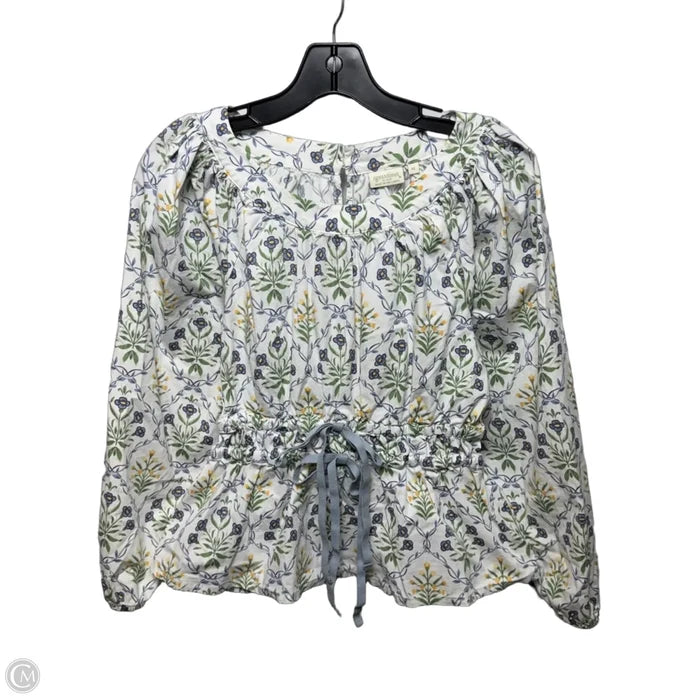 Top Long Sleeve By Spartina In Floral Print, Size: M