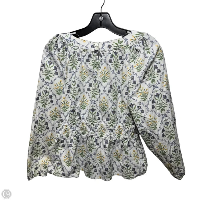 Top Long Sleeve By Spartina In Floral Print, Size: M
